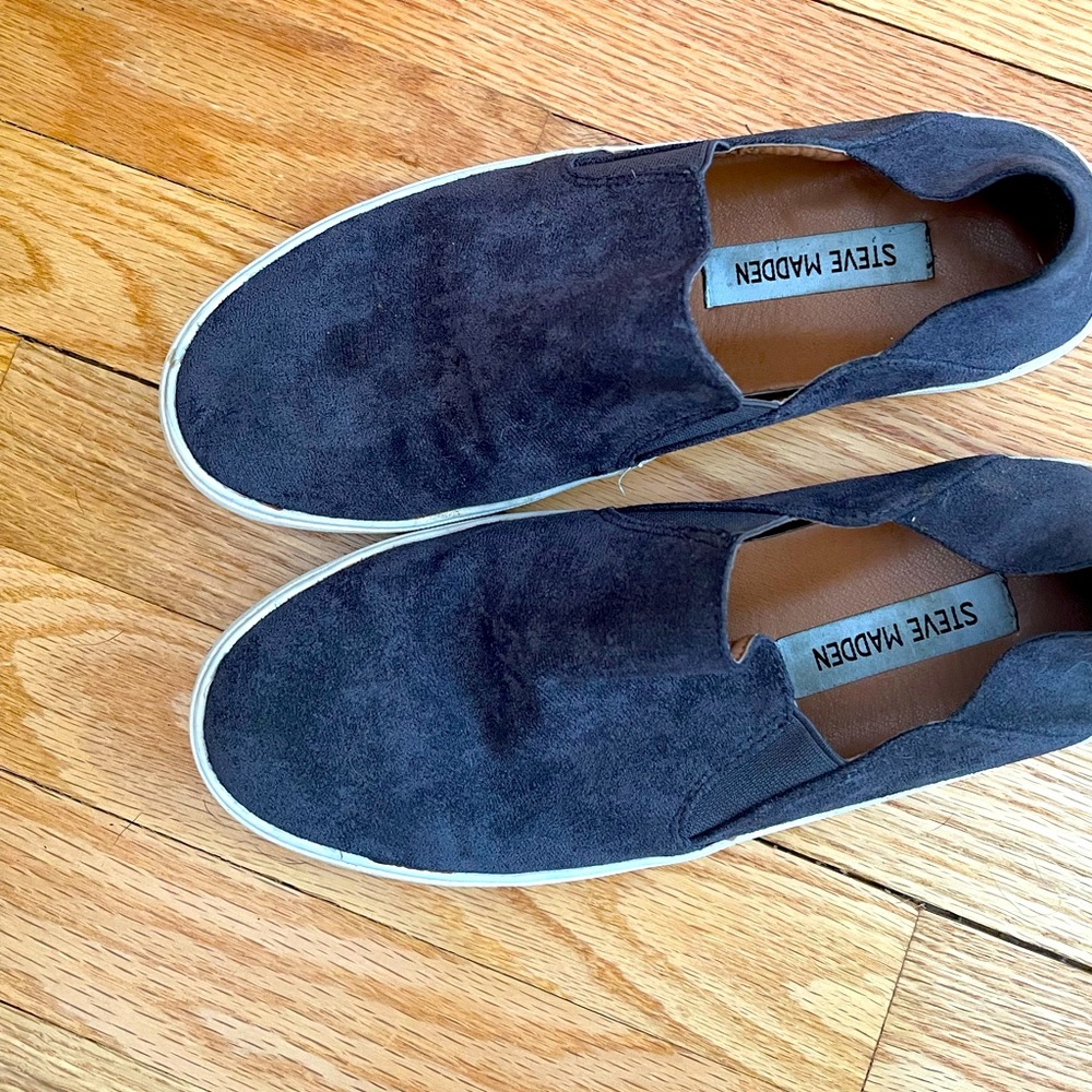 Steve Madden faux suede slip on shoes